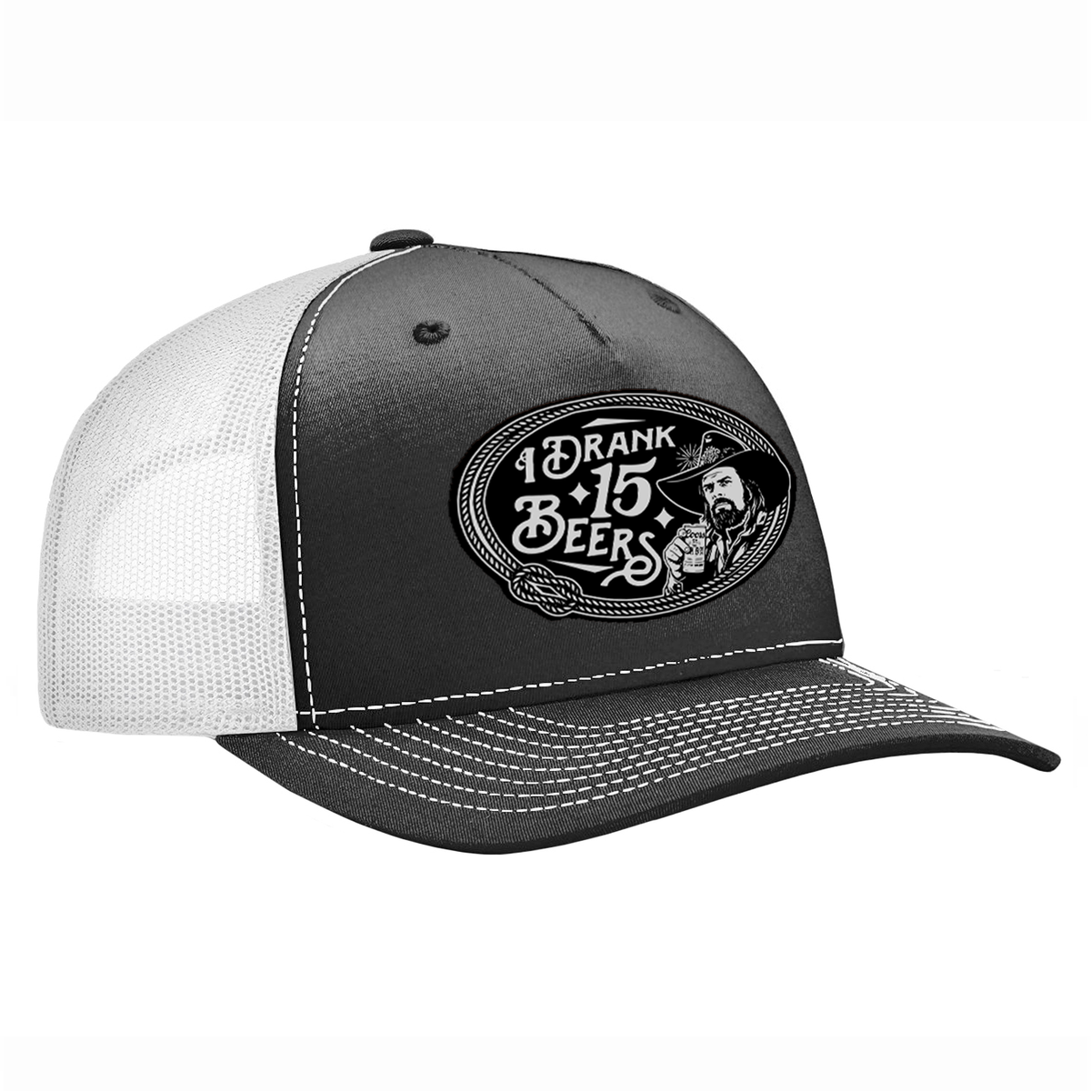 I Drank 15 Beers Leather Patch Hat