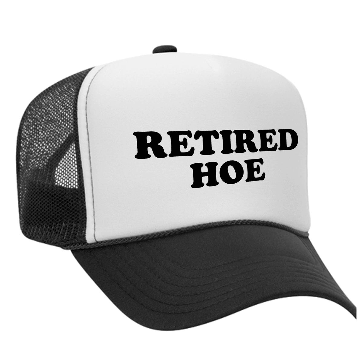 Retired Hoe Foam Trucker Hat - Black / White