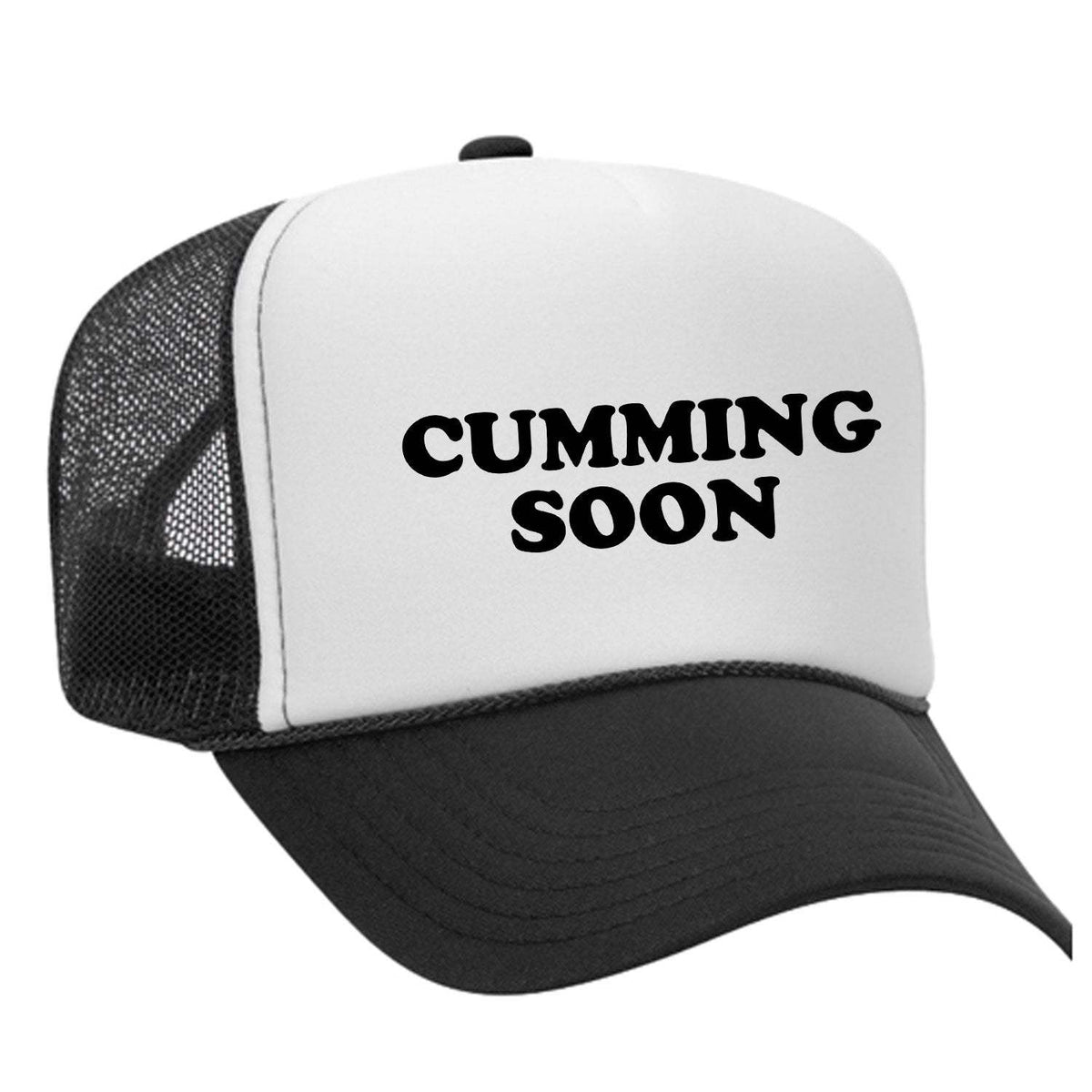 Cumming Soon Foam Trucker Hat - Black / White / Black