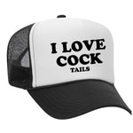 I Love Cock Tails Foam Trucker Hat - Black / White