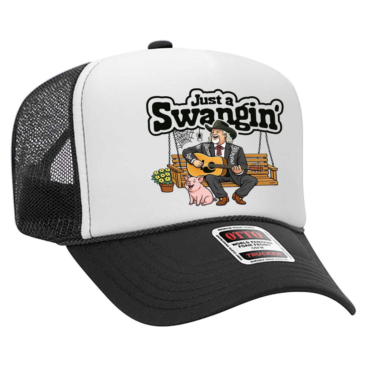 Just A Swangin' Foam Trucker Hat - Black / White