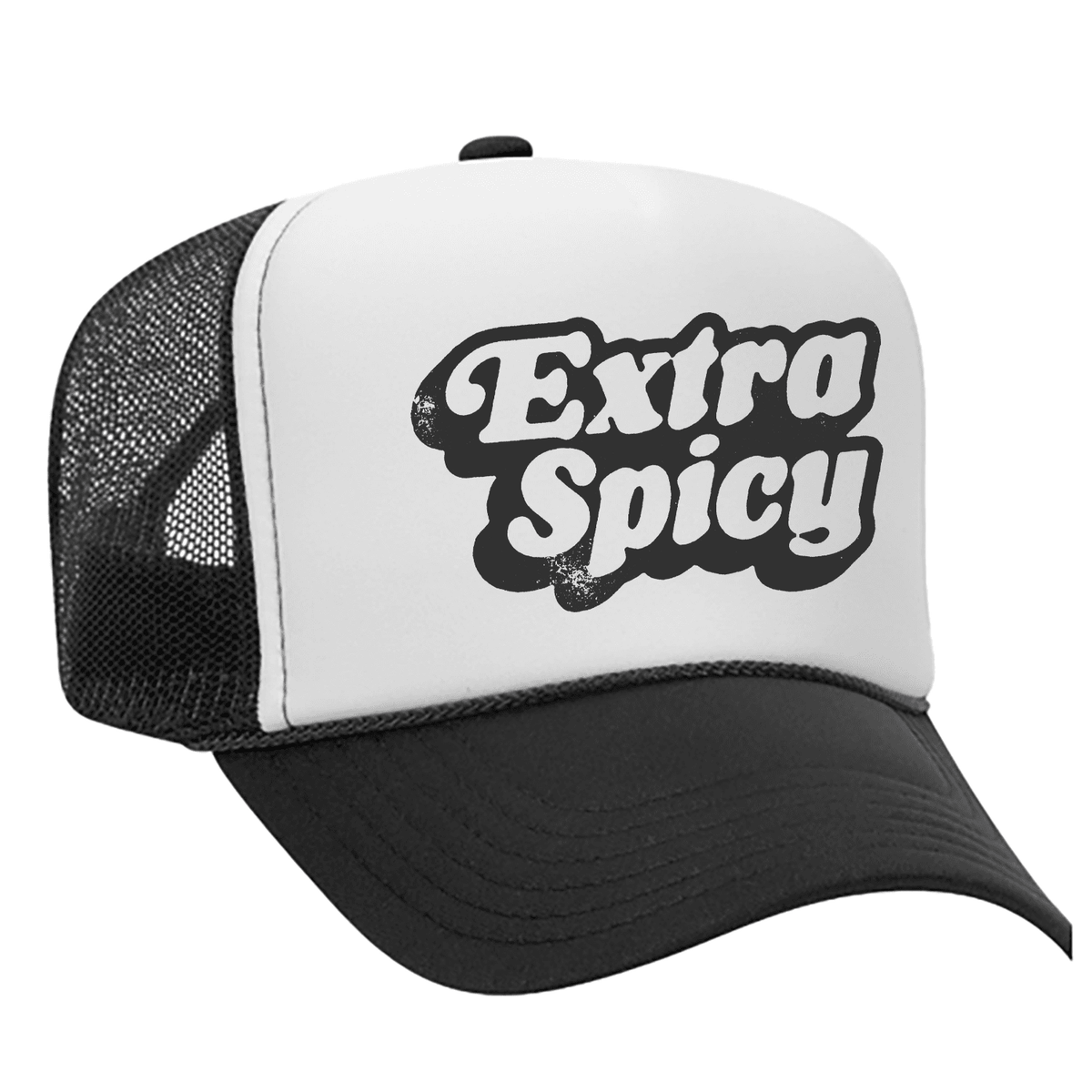 Extra Spicy Foam Trucker Hat - Black / White