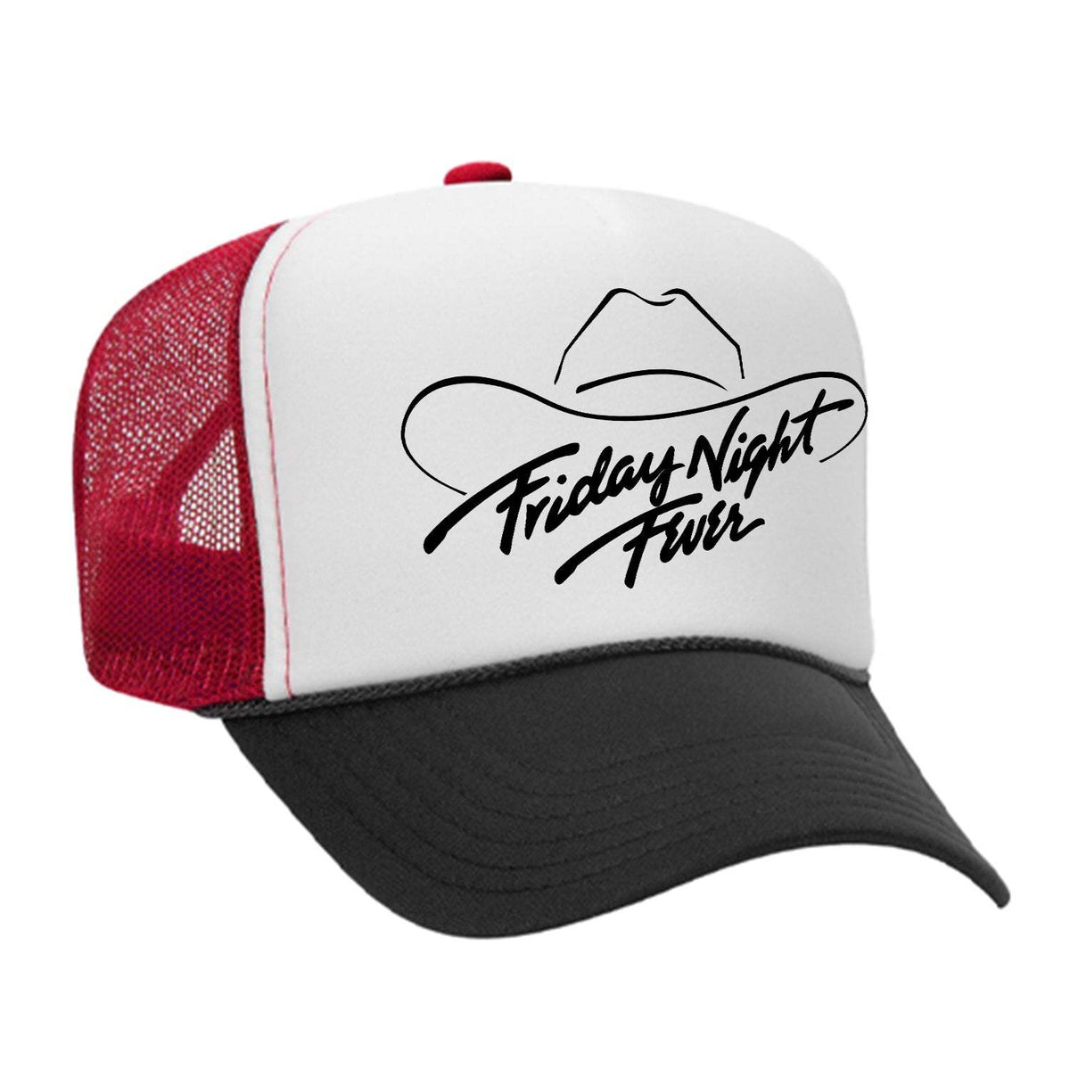 Friday Night Fever Foam Trucker Hat - Black / White / Red