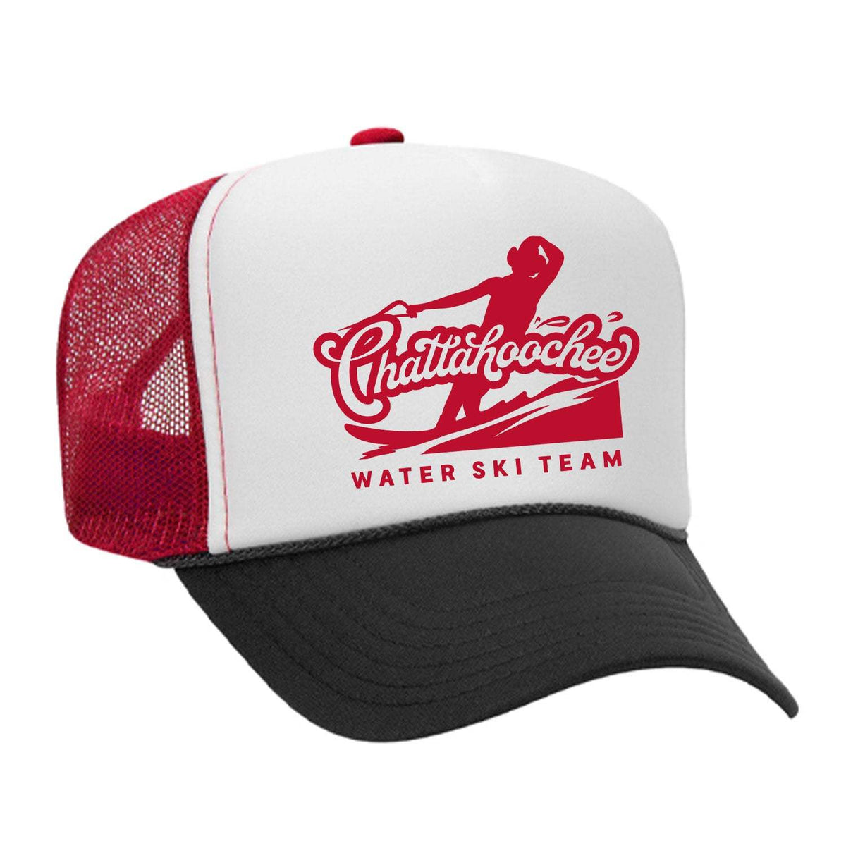 Chattahoochee Ski Team Foam Trucker Hat - Black / White / Red