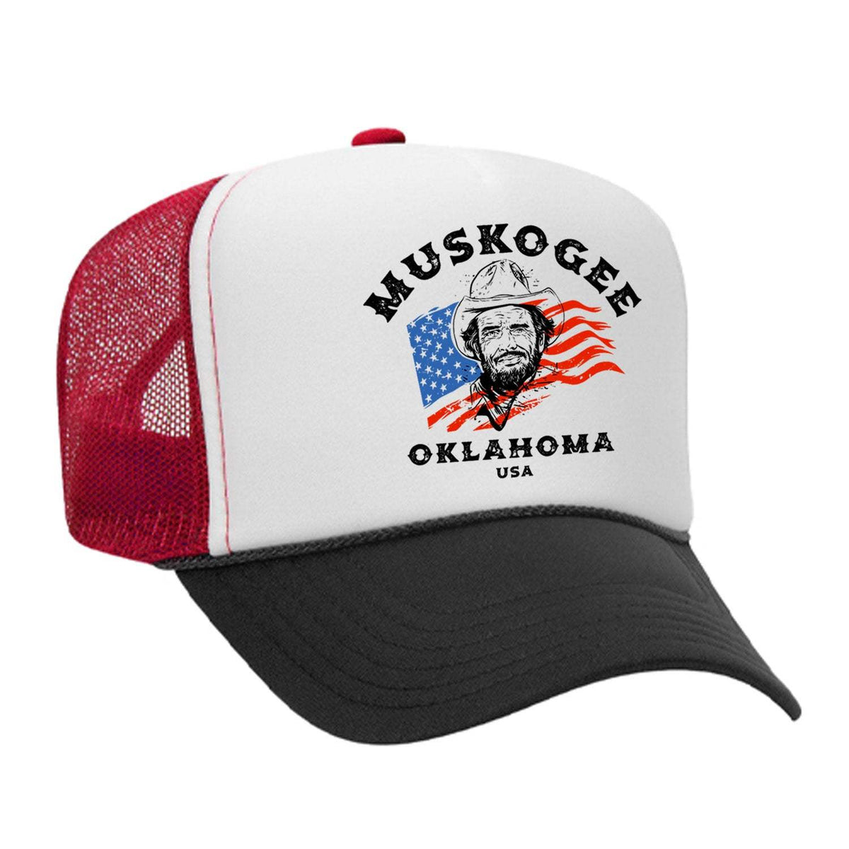 Haggard Old Flag Foam Trucker Hat - Black / White / Red