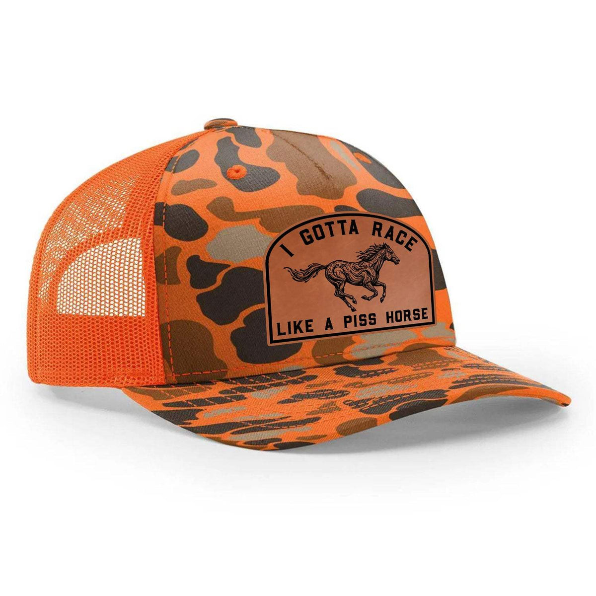 I Gotta Race Like A Piss Horse Classic Trucker Hat - Blaze