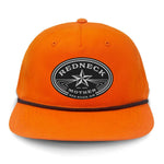 Redneck Mother Flat Bill Rope Leather Patch Hat - Blaze
