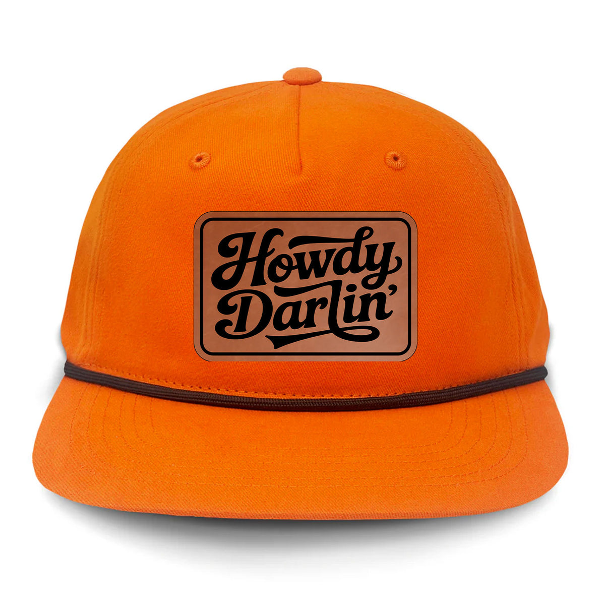 Howdy Darlin' Flat Bill Rope Leather Patch Hat