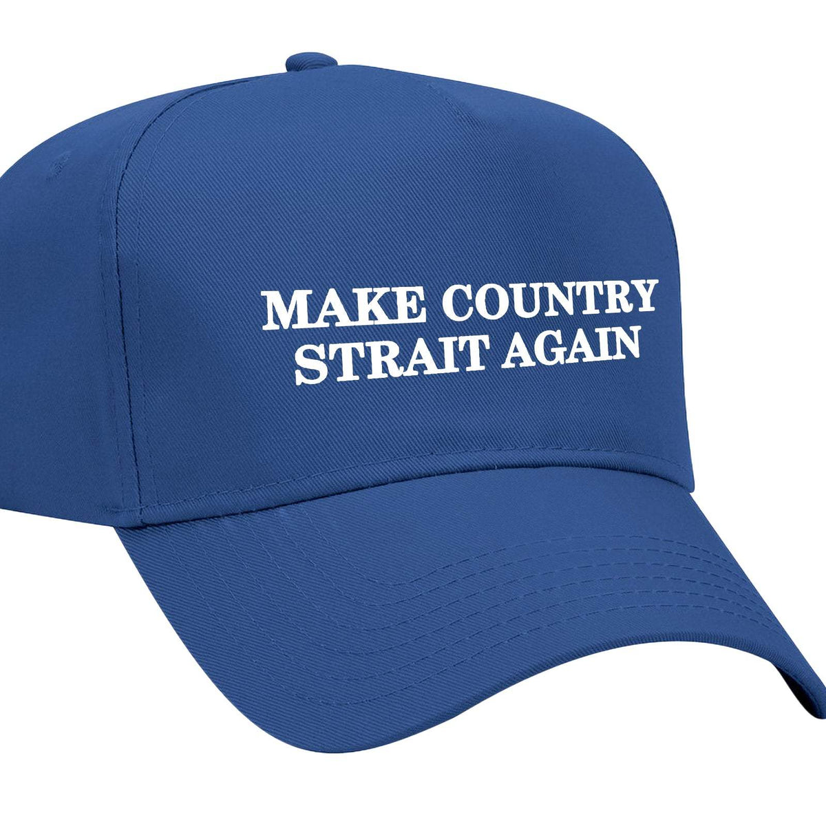 Make Country Strait Again Embroidered Mid-Profile Hat - Blue