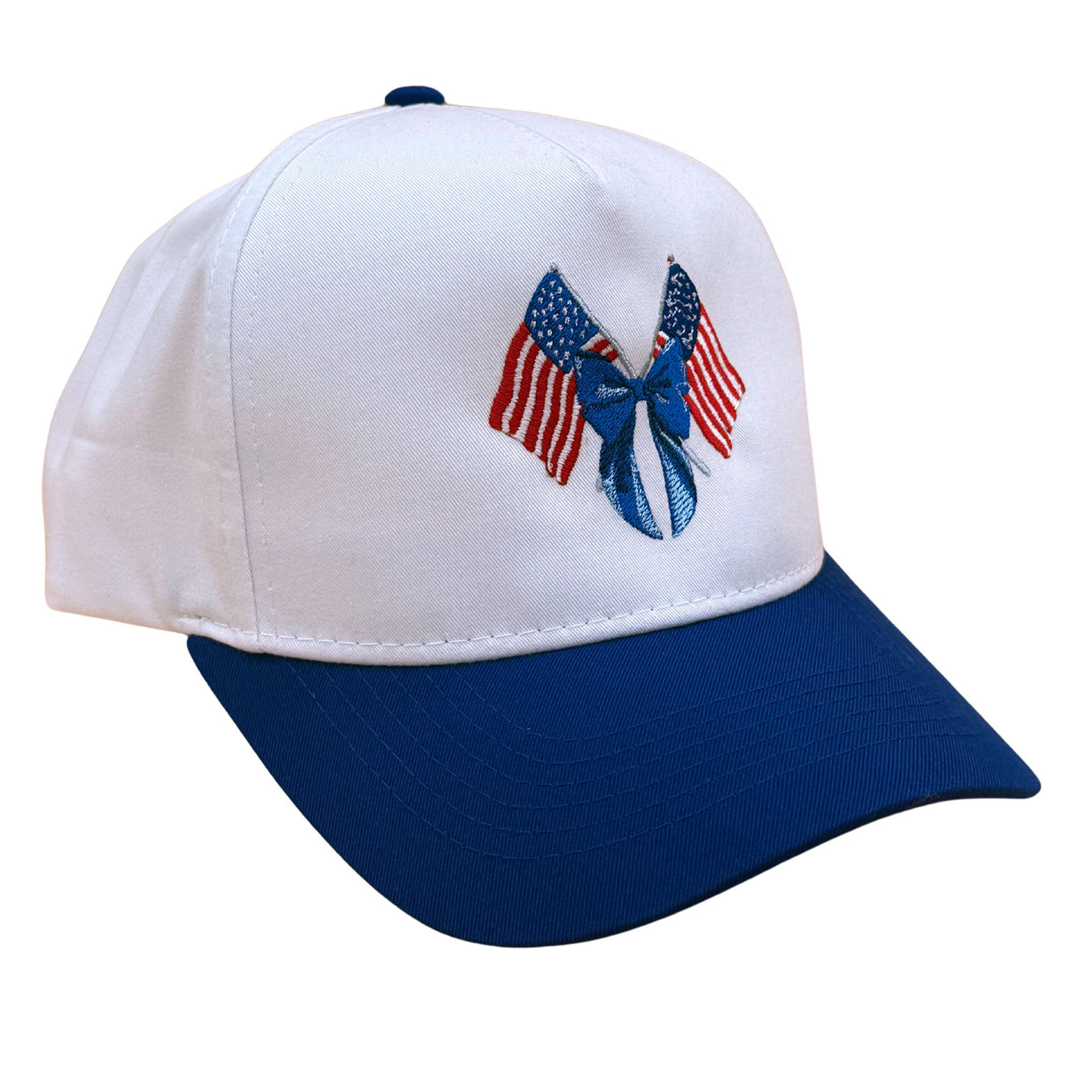 Flag & Bow Embroidered Hat