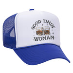 Good Timin' Woman Foam Trucker Hat - Blue / White