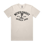 Never Shoot With Your Drinkin' Hand Premium Tee - Bone