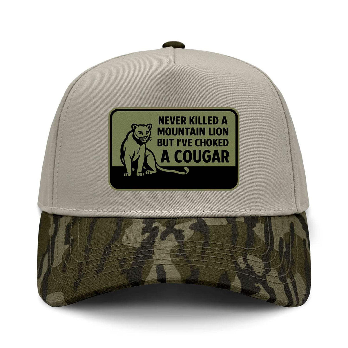Choked A Cougar 5-Panel Hybrid Camo Hat - Bottomland