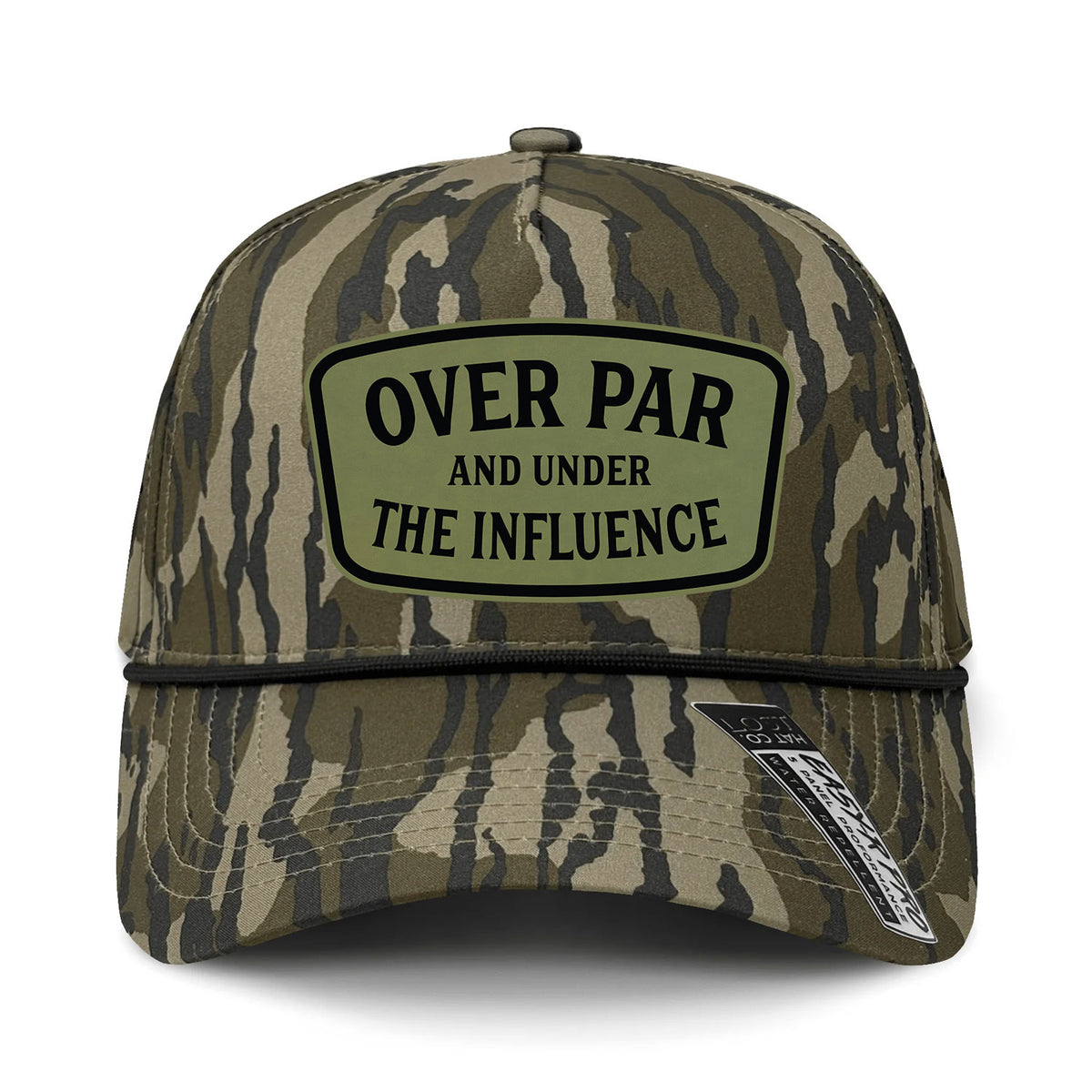 Over Par And Under The Influence Performance Leather Patch Hat