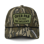 Over Par And Under The Influence Performance Leather Patch Hat