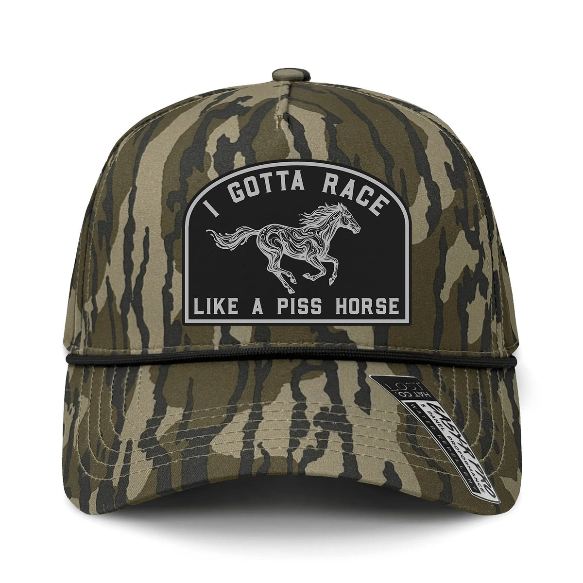 I Gotta Race Like A Piss Horse Performance Leather Patch Hat