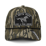 I Gotta Race Like A Piss Horse Performance Leather Patch Hat - Bottomland