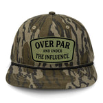 Over Par And Under The Influence Flat Bill Rope Leather Patch Hat - Bottomland