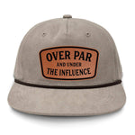 Over Par And Under The Influence Flat Bill Rope Leather Patch Hat - Boudin
