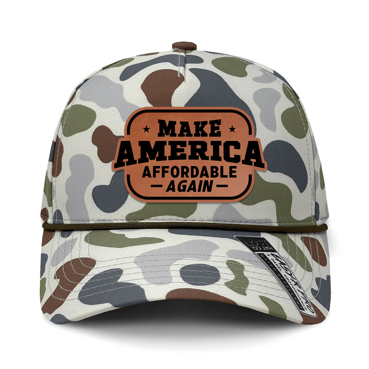 Make America Affordable Again Performance Leather Patch Hat - Brackish
