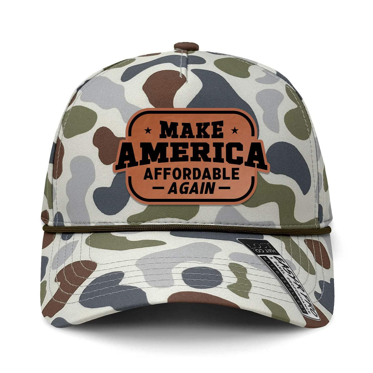 Make America Affordable Again Performance Leather Patch Hat - Brackish