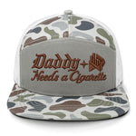 Daddy Needs A Cig Embroidered 7 Panel Hat
