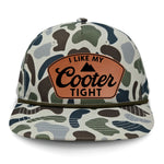 I Like My Cooter Tight Flat Bill Rope Leather Patch Hat
