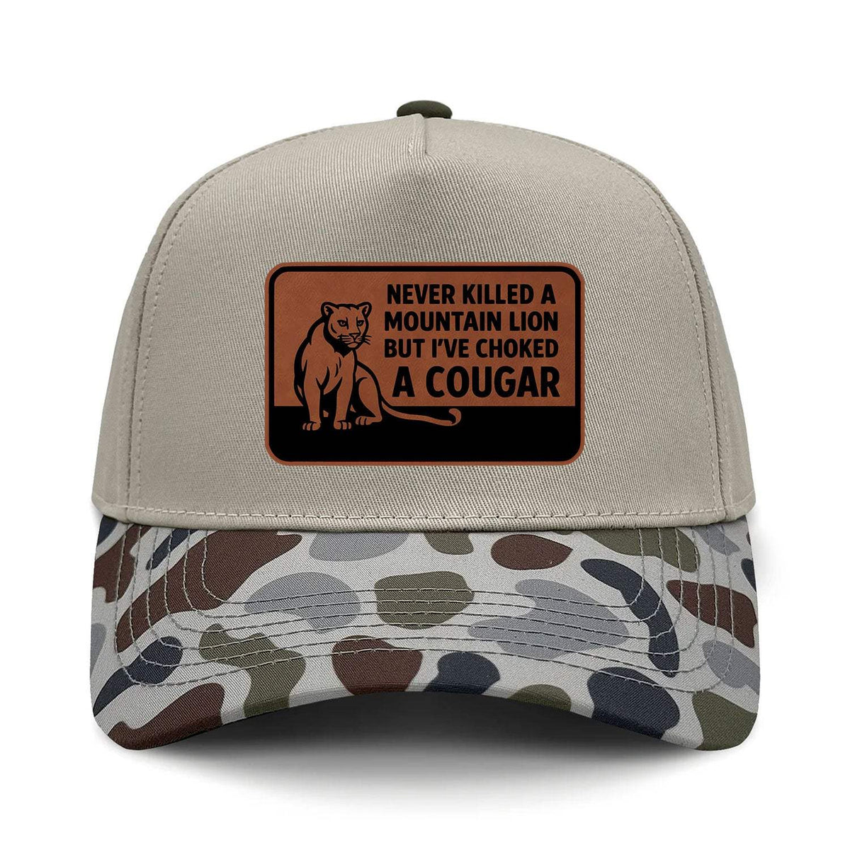 Choked A Cougar 5-Panel Hybrid Camo Hat - Brackish