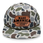 Make America Affordable Again Flat Bill Rope Leather Patch Hat - Brackish