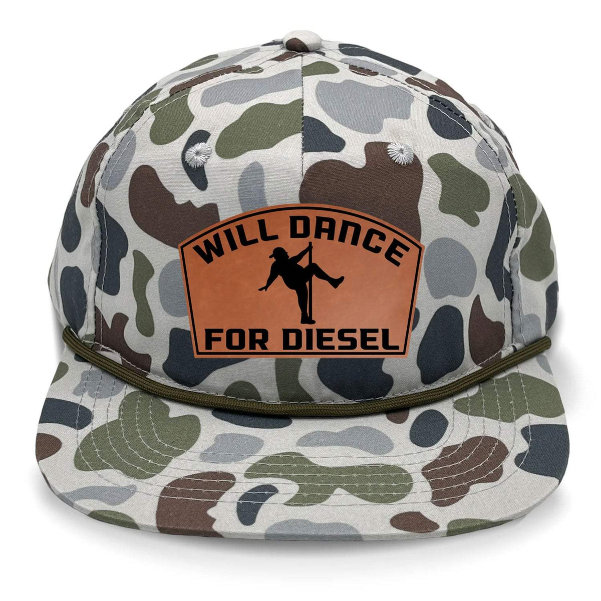 Will Dance For Diesel Flat Bill Rope - Brackish