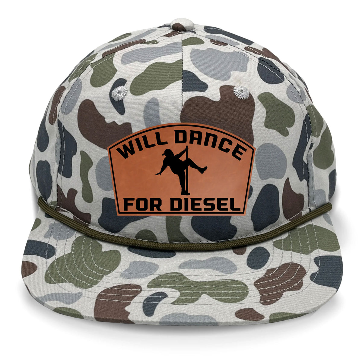 Will Dance For Diesel Flat Bill Rope