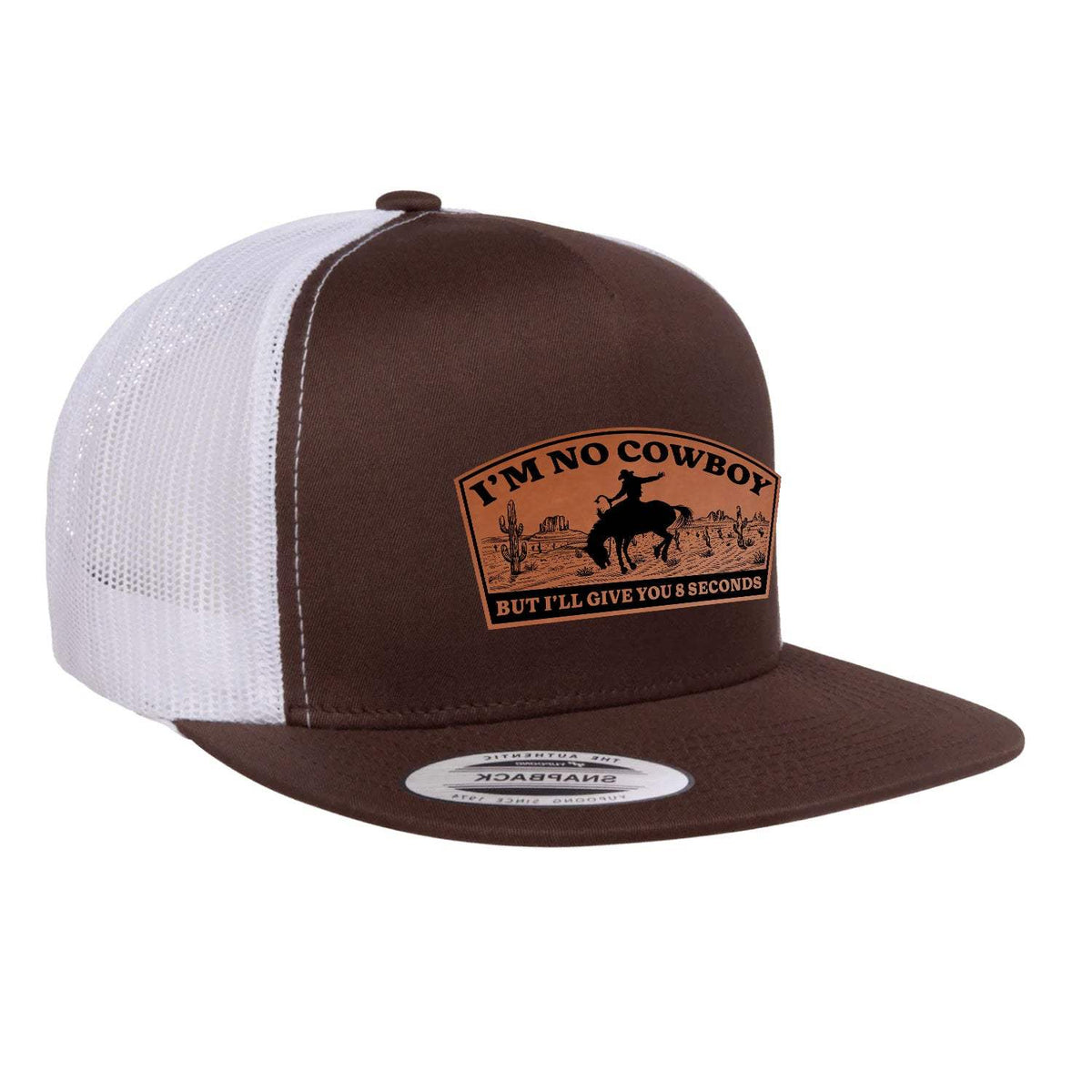 I'm No Cowboy Flat Bill Hat - Brown