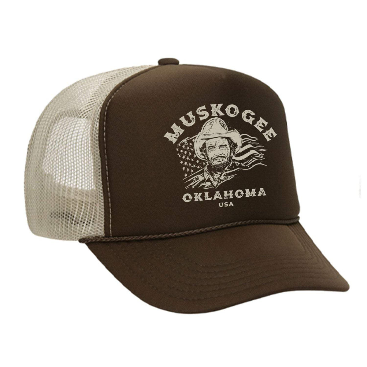Haggard Old Flag Foam Trucker Hat - Brown / Tan