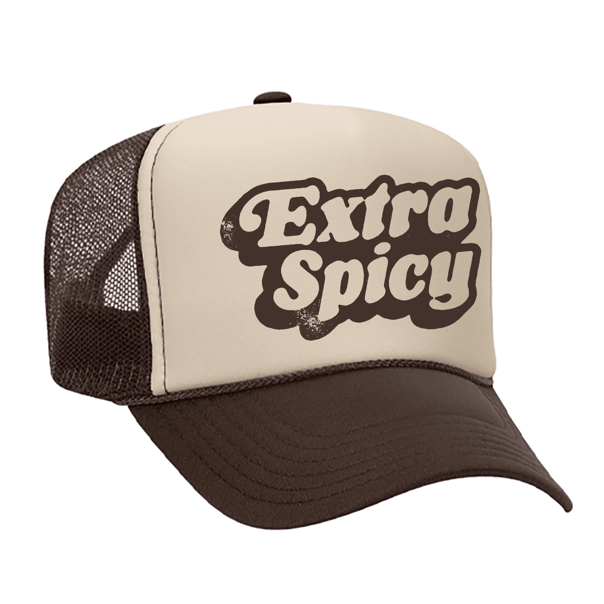 Extra Spicy Foam Trucker Hat - Brown / Tan