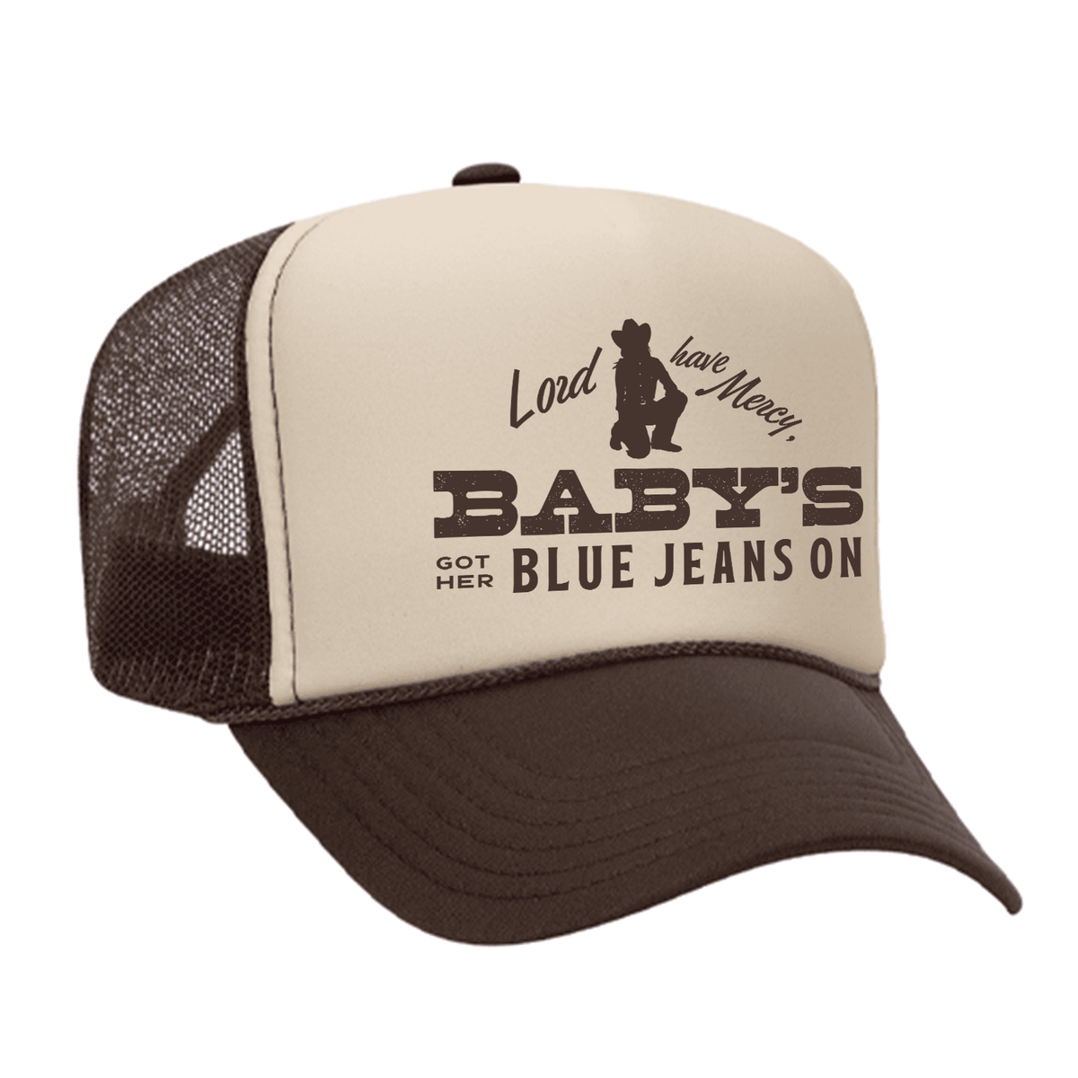 Baby's Got Her Blue Jeans On Foam Trucker Hat - Brown / Tan