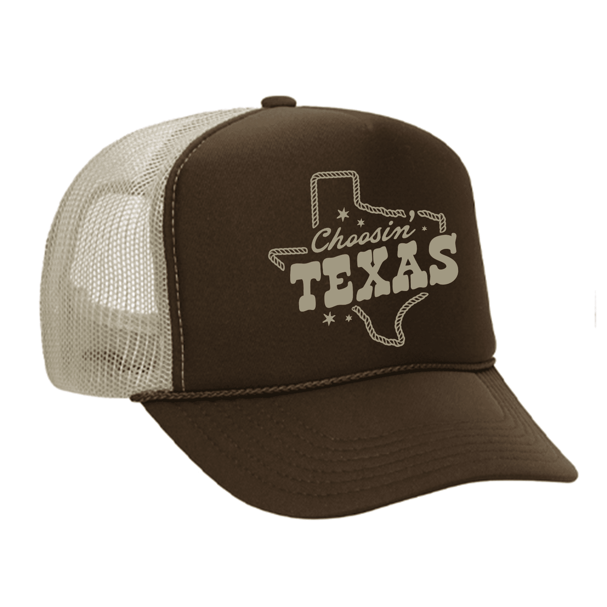 Choosin' Texas Foam Trucker Hat - Brown / Tan