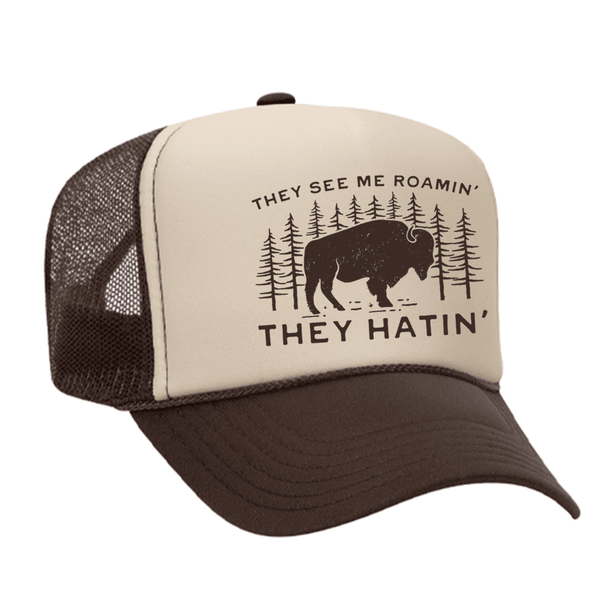 They See Me Roamin' Foam Trucker Hat - Brown / Tan