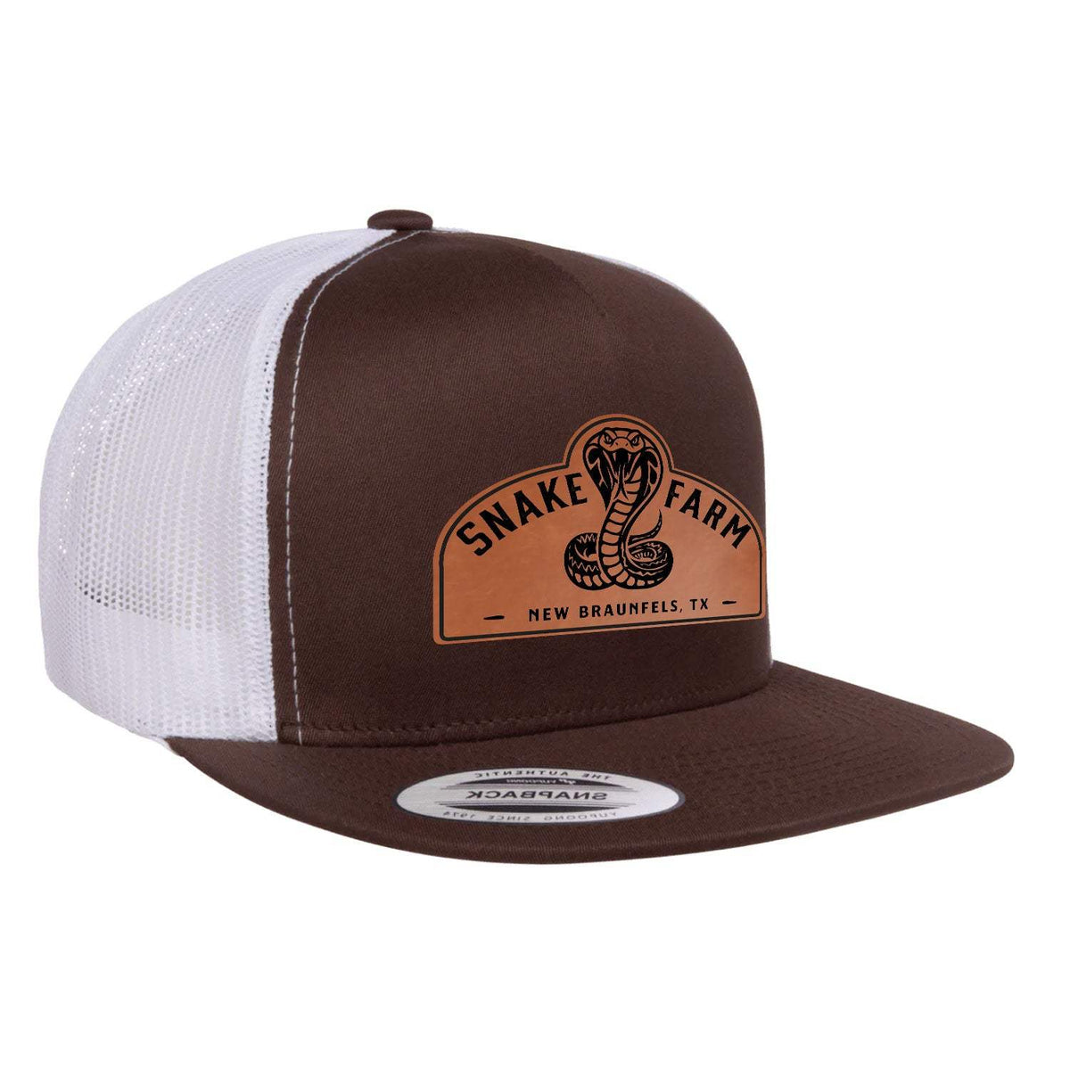 Snake Farm Flat Bill Hat - Brown / White