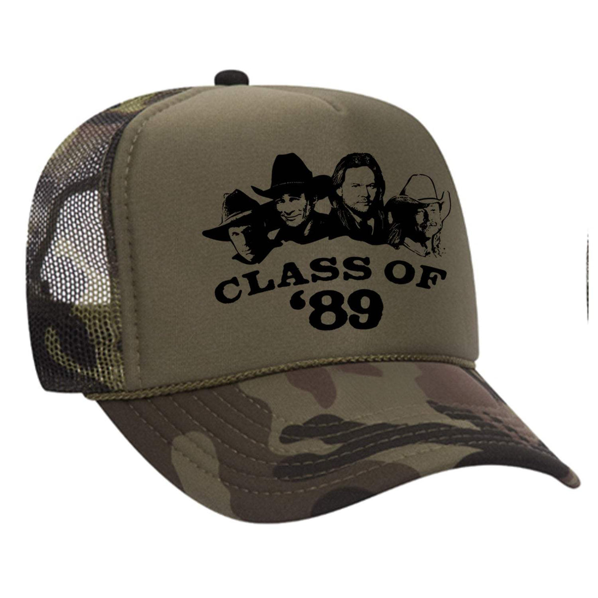 Class Of '89 Foam Trucker Hat - Camo / Dark Green