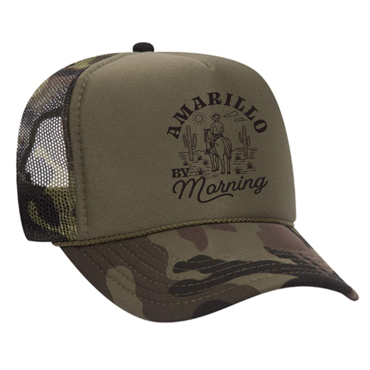 Amarillo By Morning Foam Trucker Hat - Camo / Dark Green