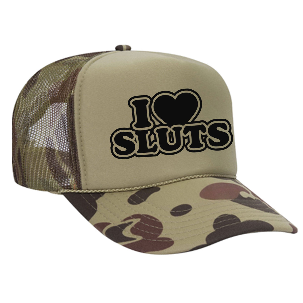 I Love Sluts Foam Trucker Hat