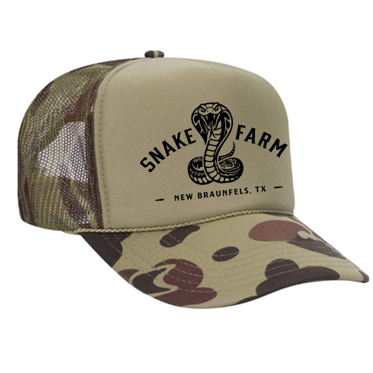 Snake Farm Foam Trucker Hat - Camo / Light Green