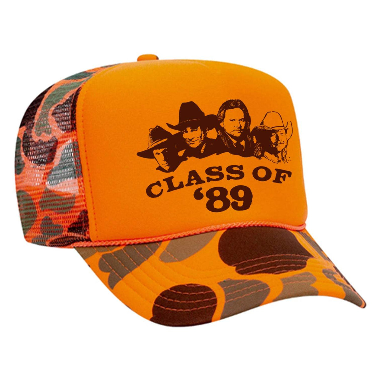 Class Of '89 Foam Trucker Hat - Camo / Orange