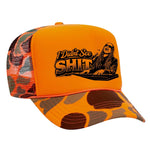 I Didn't See Sh!t Foam Trucker Hat - Camo / Orange