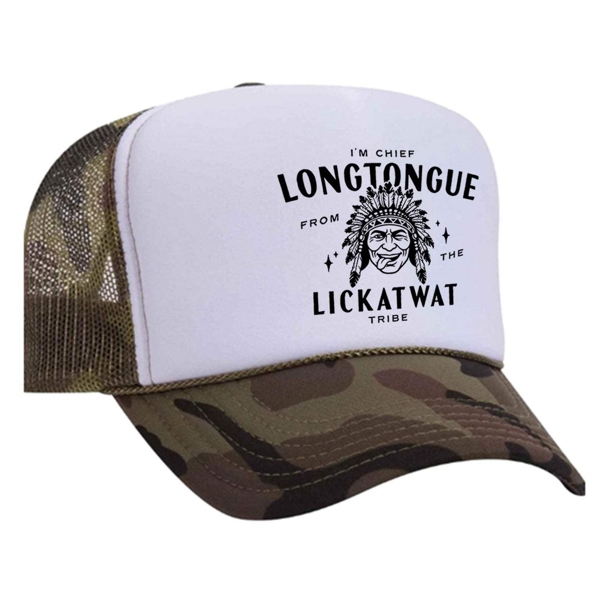Chief Longtongue Foam Trucker Hat - Camo / White