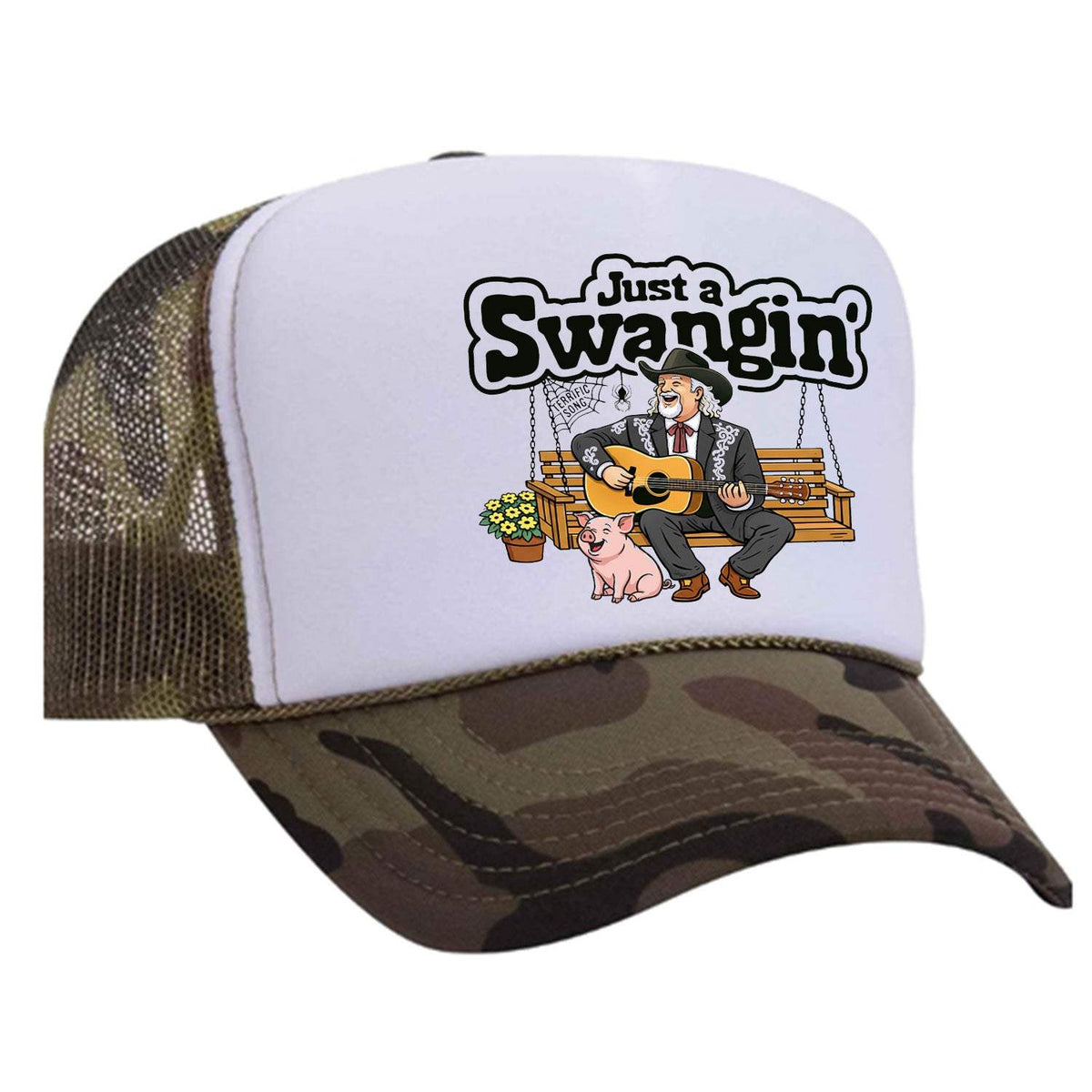 Just A Swangin' Foam Trucker Hat - Camo / White