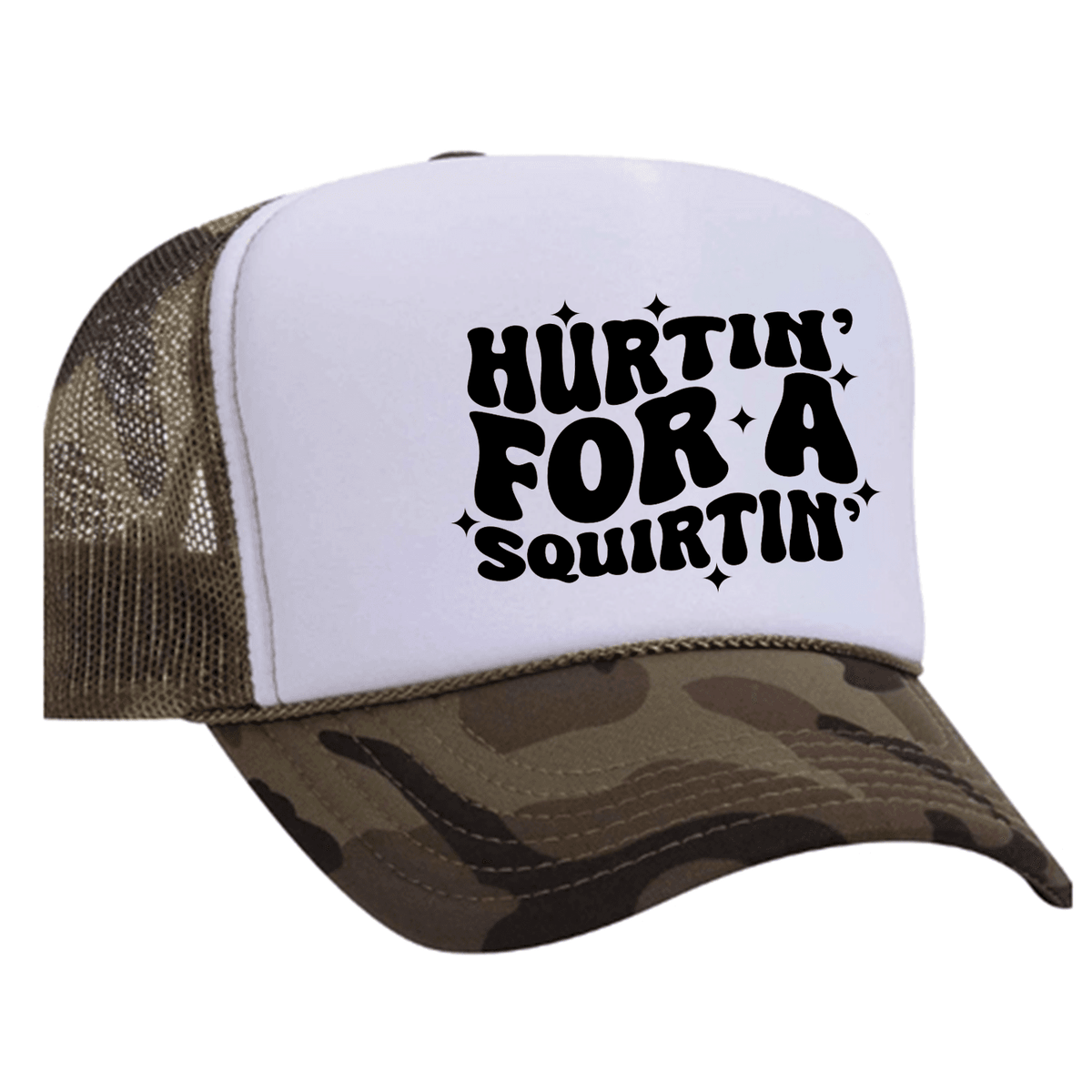 Hurtin' For A Squirtin' Foam Trucker Hat - Camo / White