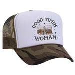 Good Timin' Woman Foam Trucker Hat - Camo / White