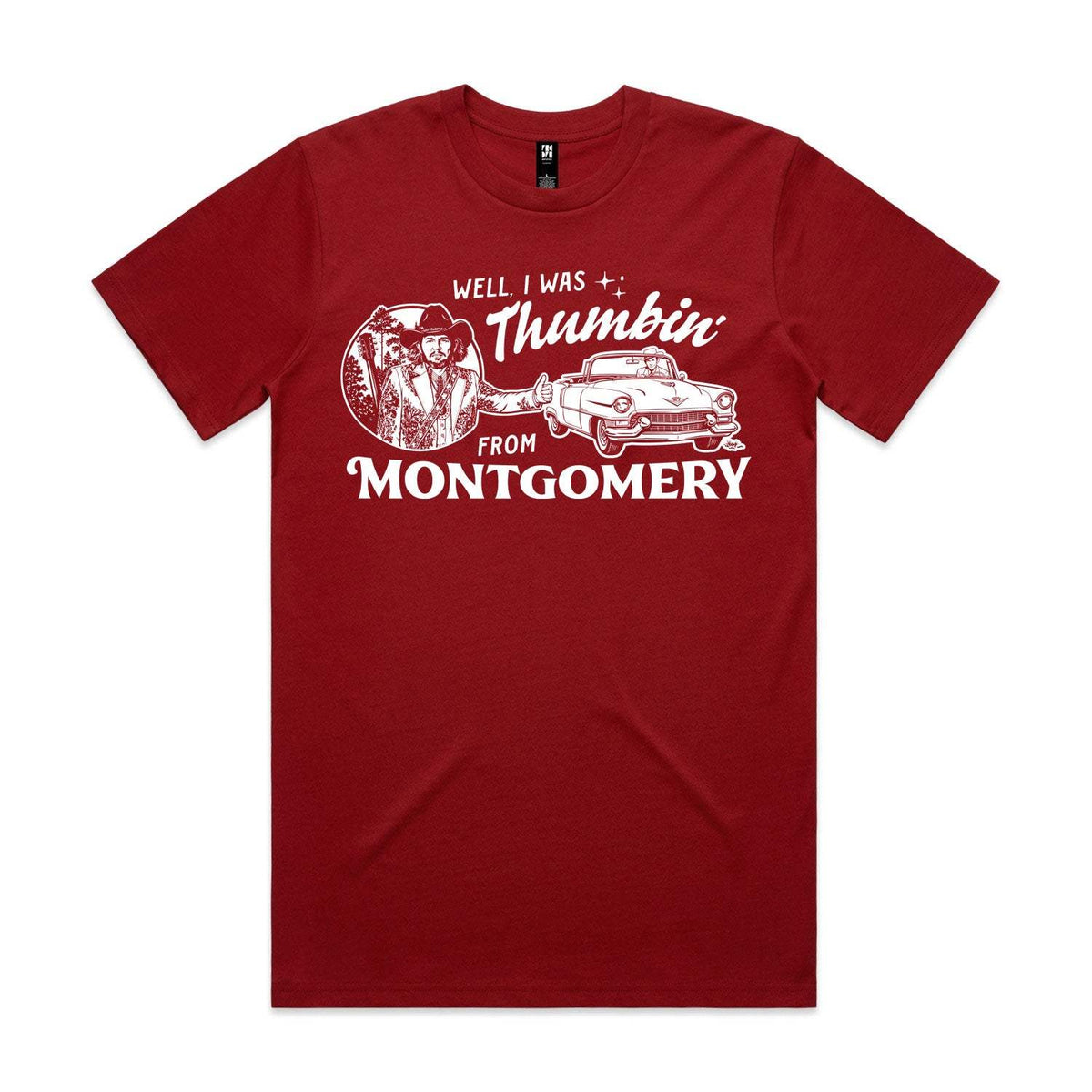 Thumbin' From Montgomery Premium Tee - Cardinal