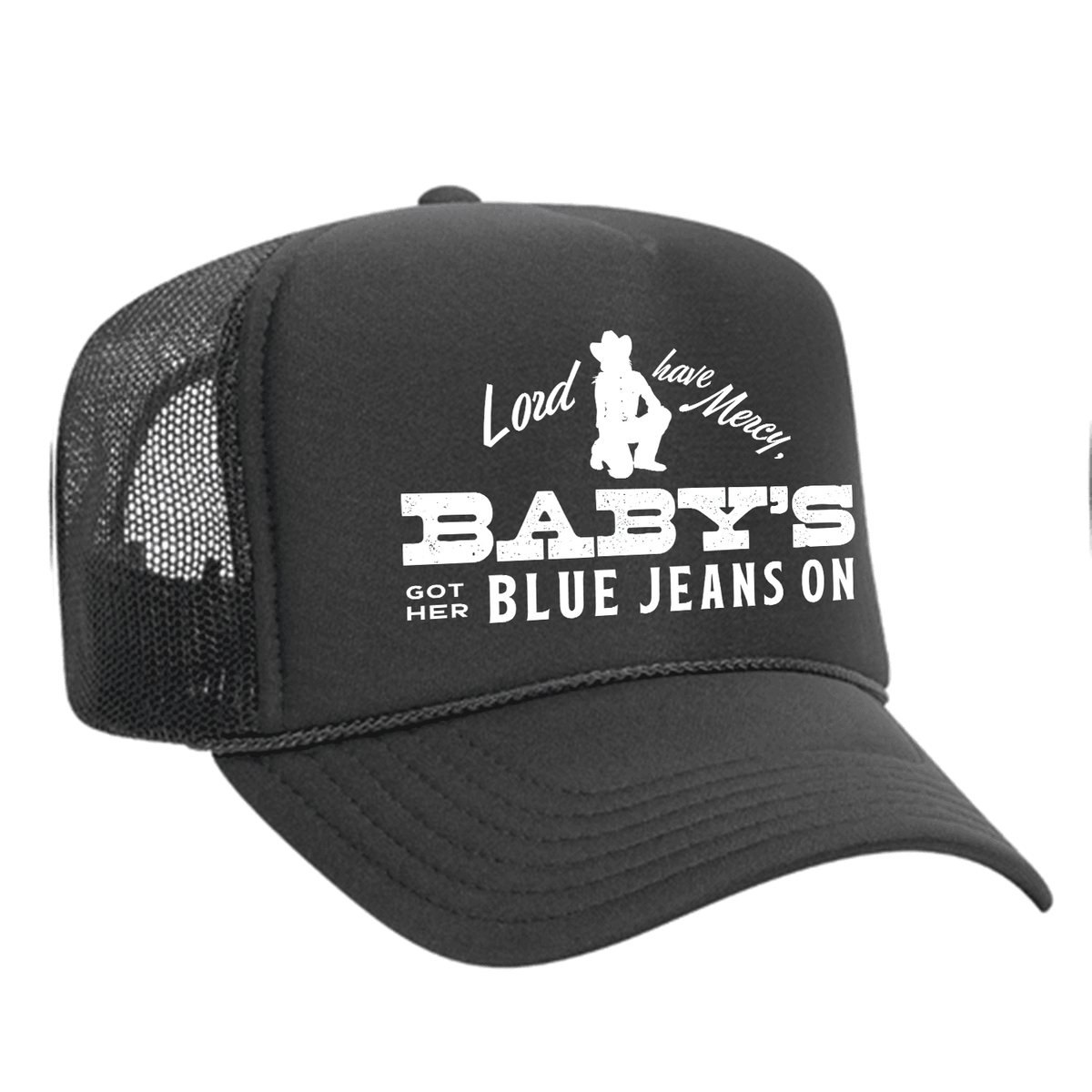 Baby's Got Her Blue Jeans On Foam Trucker Hat - Charcoal